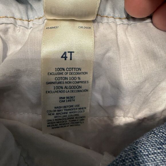 Oshkosh B'gosh 4T Denim Floral Stripe Skirt Tiered Jumper Dress Overall Vestbak - Picture 7 of 9